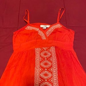 Orange embroidered maxi dress